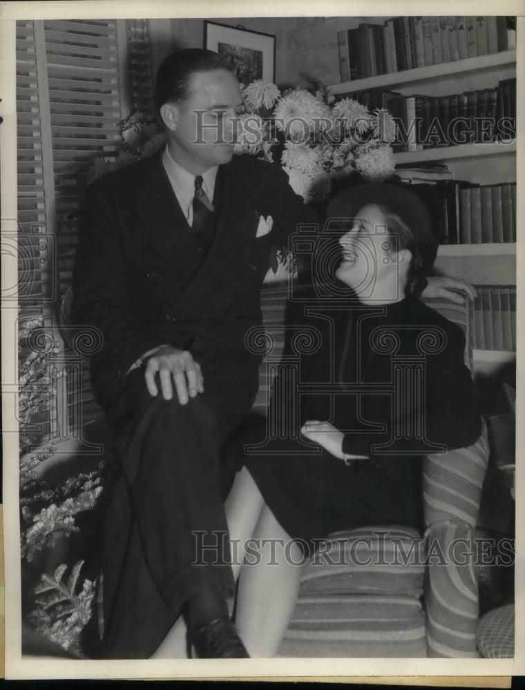 1937 Press Photo Ben Edwards &amp; his bride Audrey Sutherland - nea34672 - Historic Images