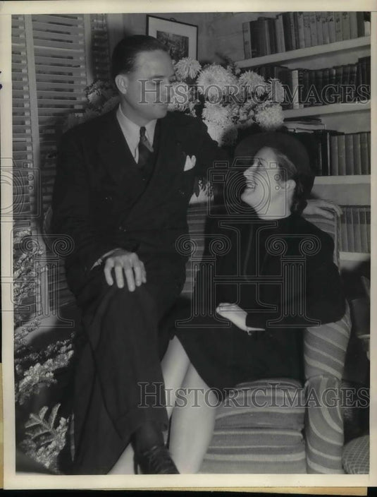 1937 Press Photo Ben Edwards & his bride Audrey Sutherland - nea34672 - Historic Images