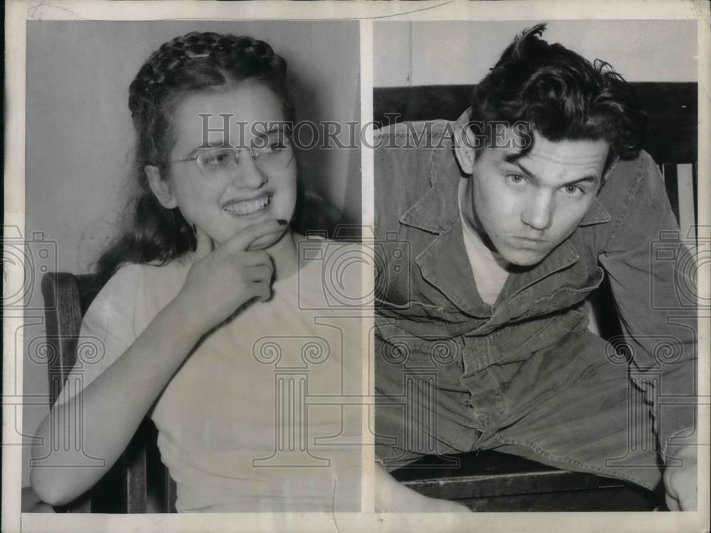 1947 Press Photo Jack Davidson held in murder of Frances Terrell in Kansas - Historic Images
