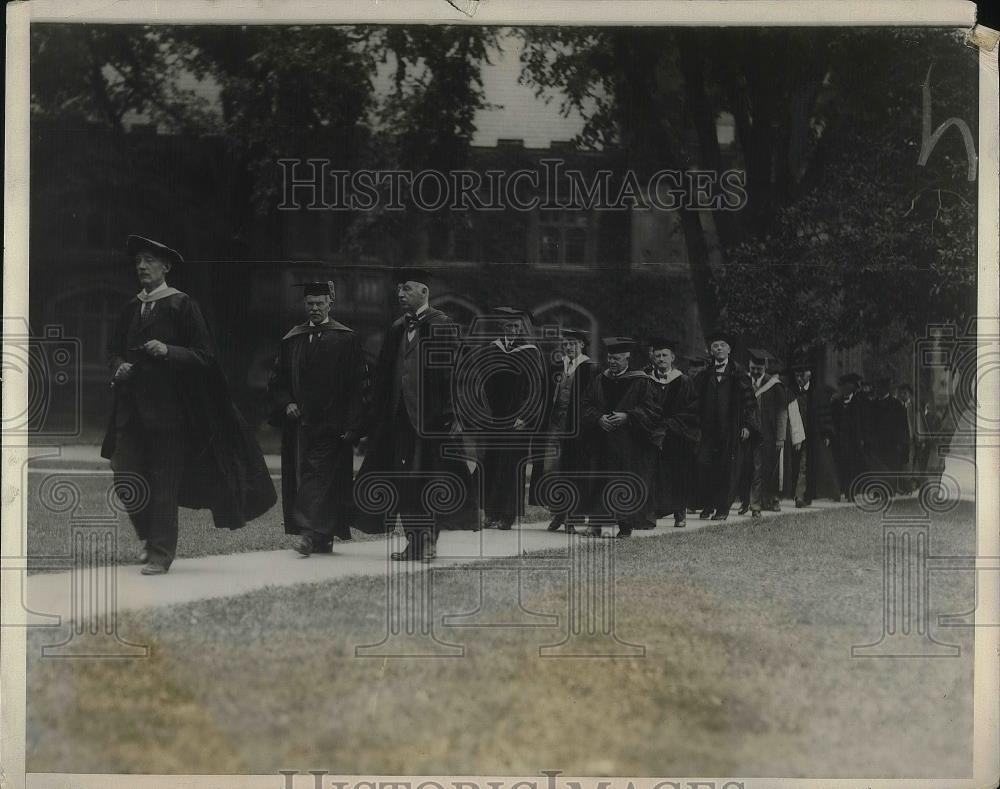 1928 Press Photo Princeton Marshall L. Collins, Pres. John Hibbon, H. Thompson - Historic Images