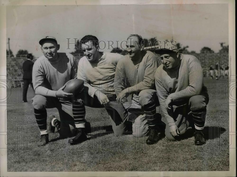 1938 Press Photo Princeton Football Coach Elton Wieman Charle Cerri Edgar Walker - Historic Images