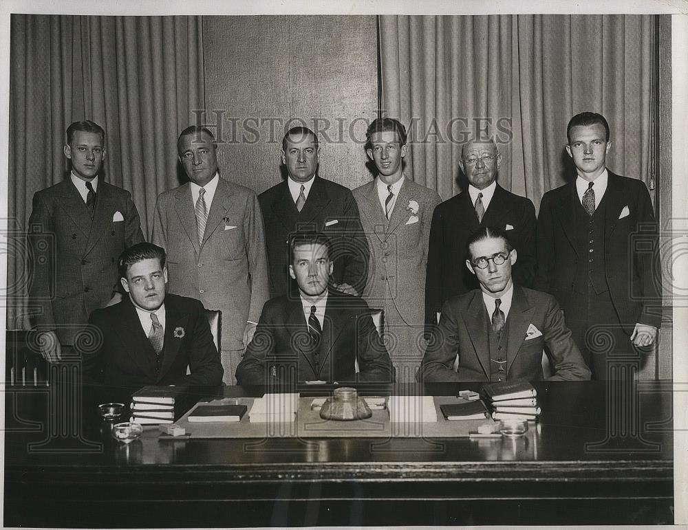 1933 Press Photo Stock Exchange Executives, W. McComb, F. O&#39;Brien, R. Tebeau - Historic Images