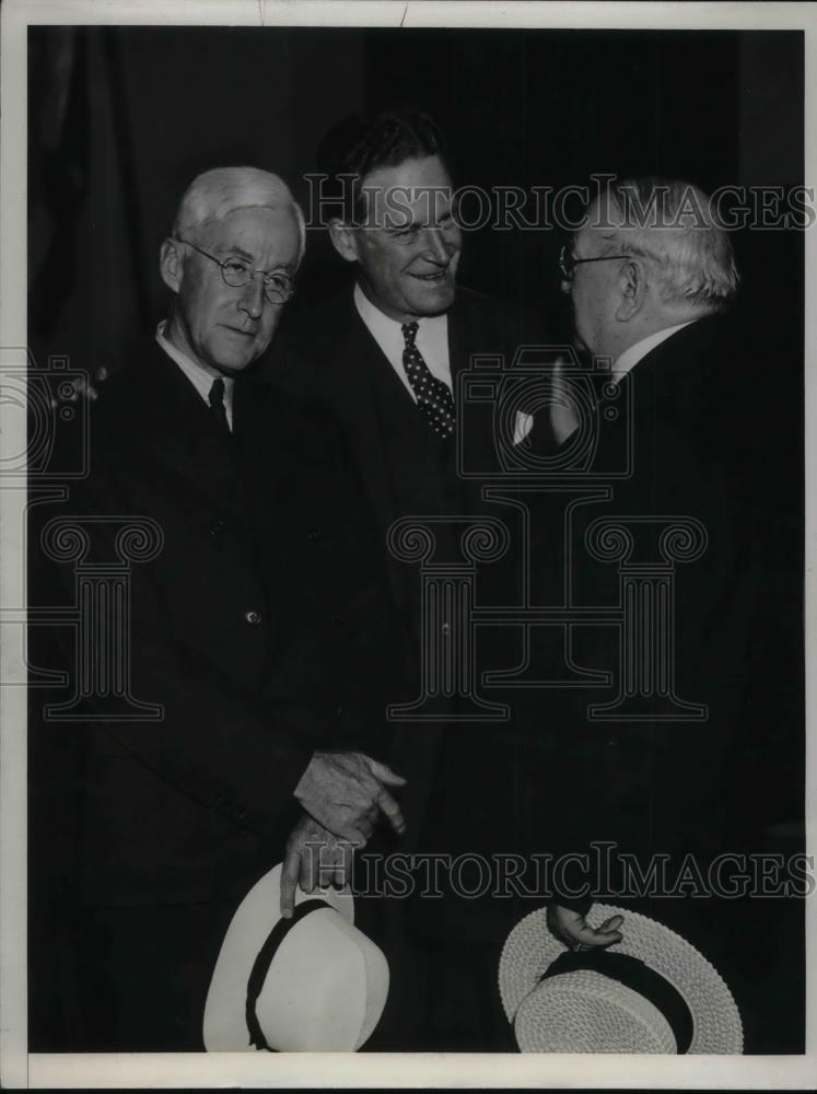 1936 Press Photo Fred M. Harris, John Hamilton, Lafayette Gleason - nea34500 - Historic Images