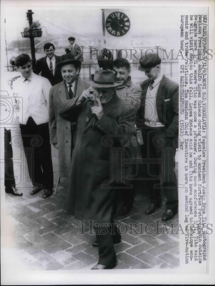 1963 Press Photo Yugoslavia Pres.Josip Tito photograph Mexican Pres.Adolfo Lopez - Historic Images