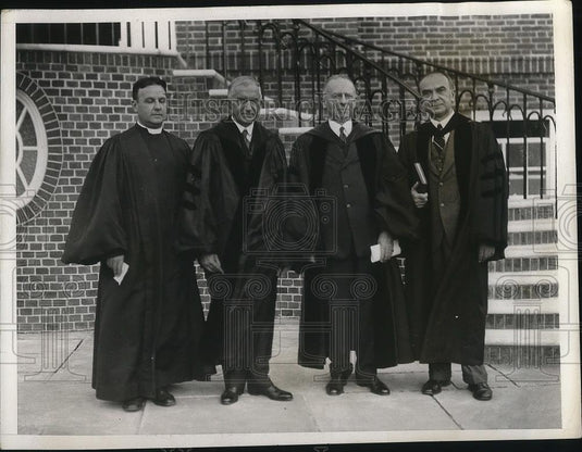 1932 Press Photo Yale Divinity school, Rev Lovett,CR Brown,J Angell,LA Weigel - Historic Images