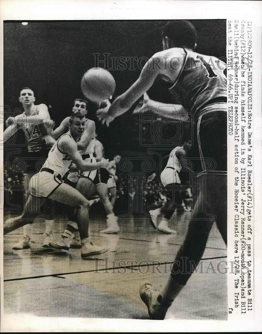 1960 Press Photo Notre Dame Karl Roesler Bill Crosby - nea41105 - Historic Images