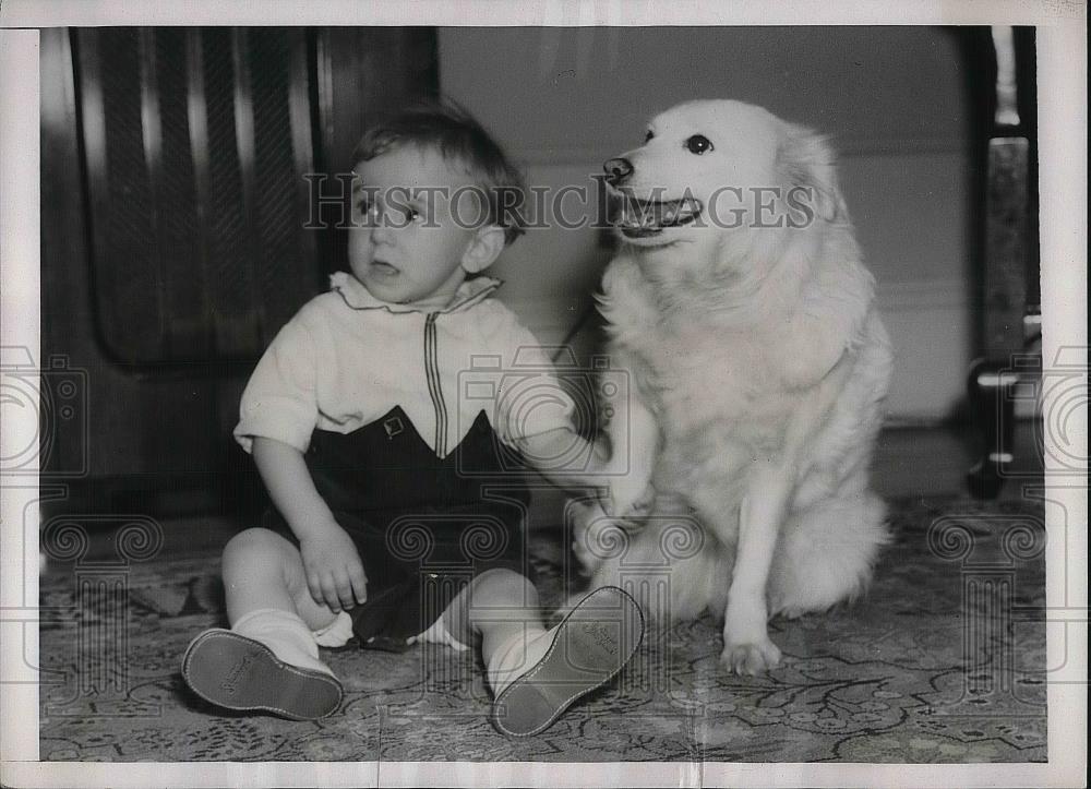 1937 Press Photo Freddie Roeder Jr. and Canine - nea39127 - Historic Images