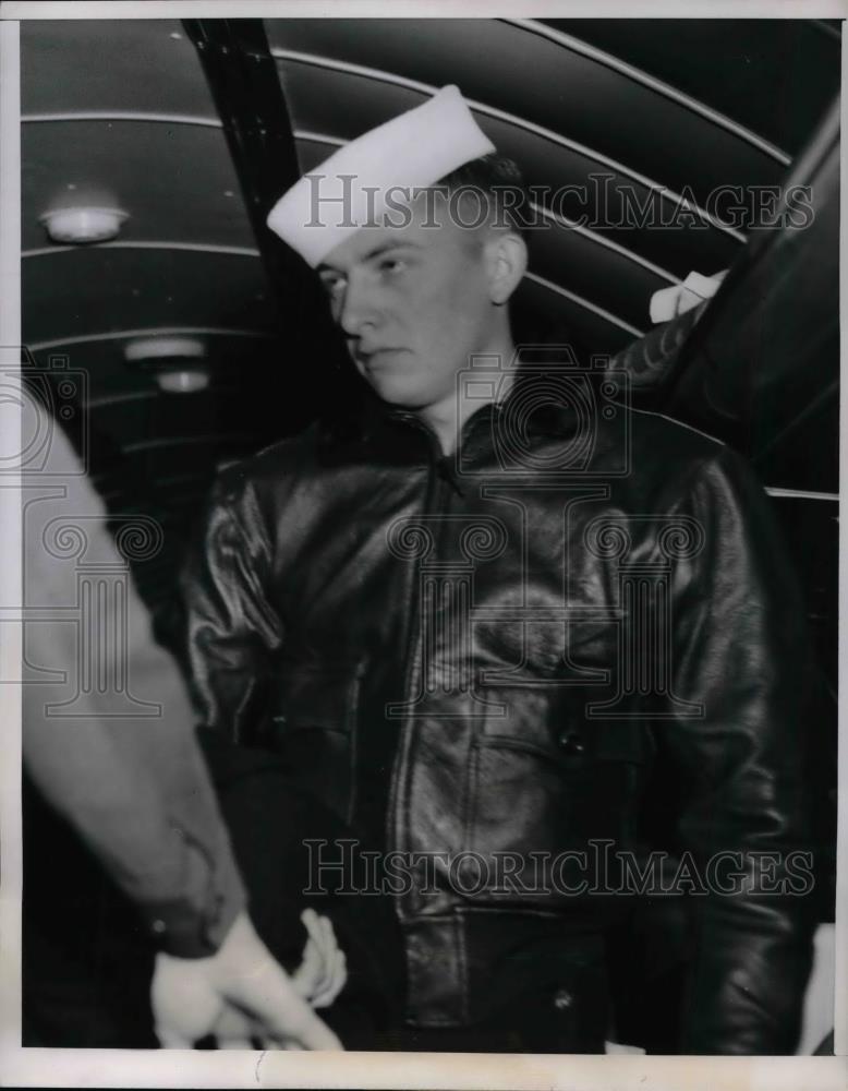 1951 Press Photo Glenn C. Kull Jr., Stowaway Sailor on TWA Airliner - nea37701 - Historic Images