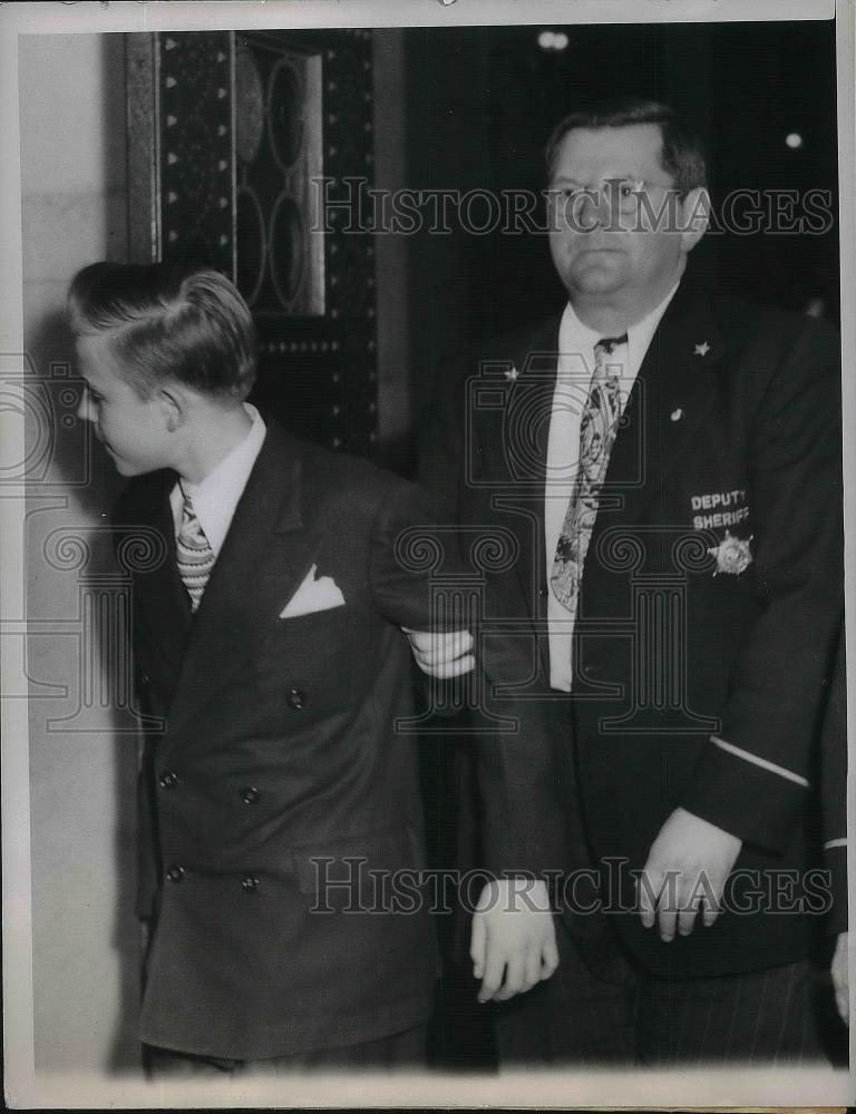 1949 Press Photo Howard Lang Age 13 Accused of Killing 7 Year Old Lonnie Fellick - Historic Images