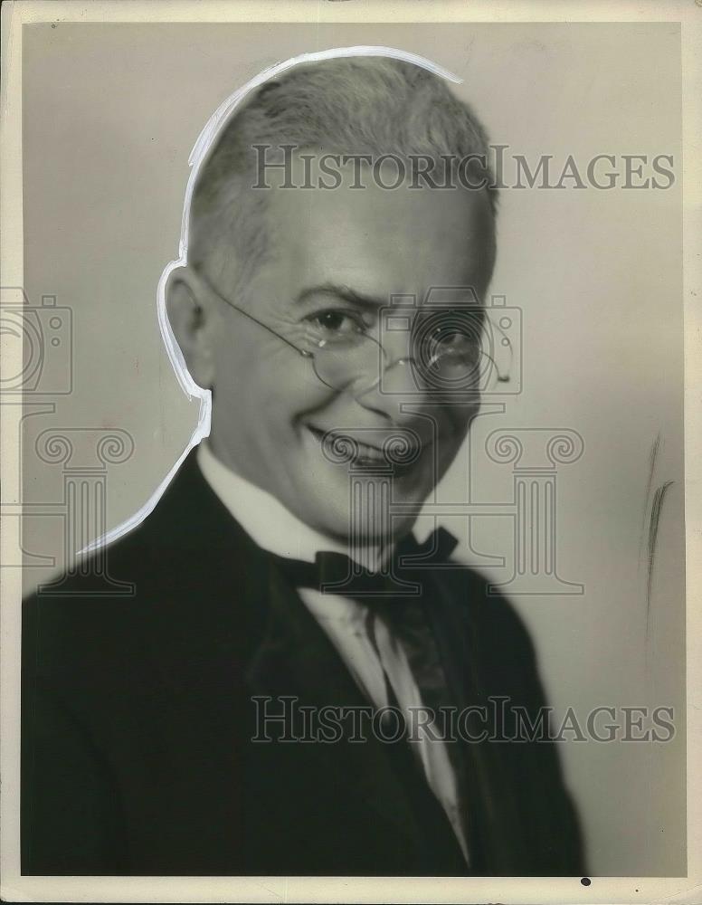 1929 Press Photo Professor Herman Shnizel Master of Ceremonies - Historic Images