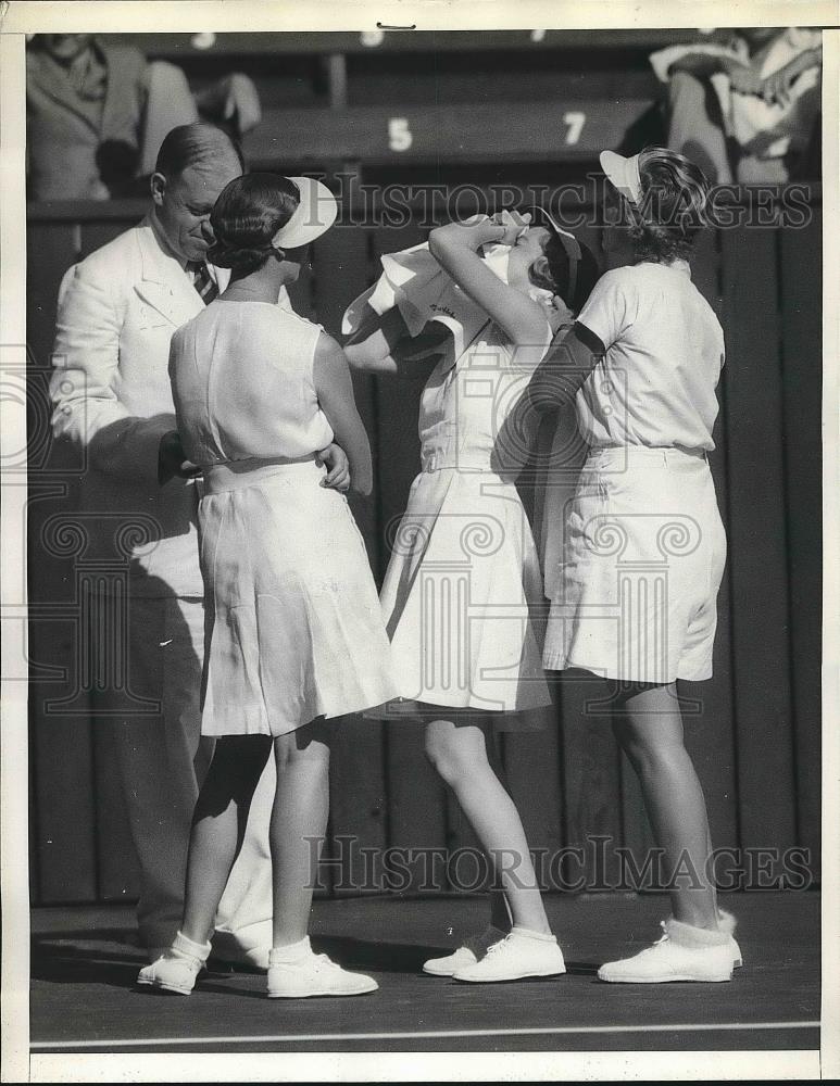 1934 Press Photo Freda James English Tennis Star Pacific Southwest Classic - Historic Images