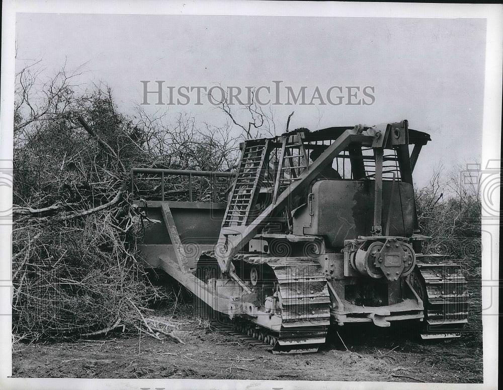 1946 Press Photo Treedozer Clears Texas Mesquite - nea36394 - Historic Images