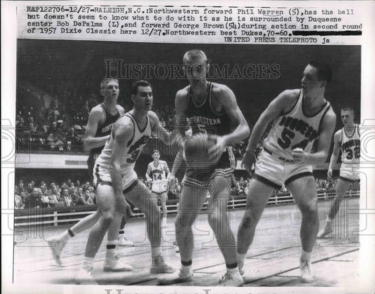 1958 Press Photo Northwestern Ford Phil Warren Bob Delpalma George Brown - Historic Images