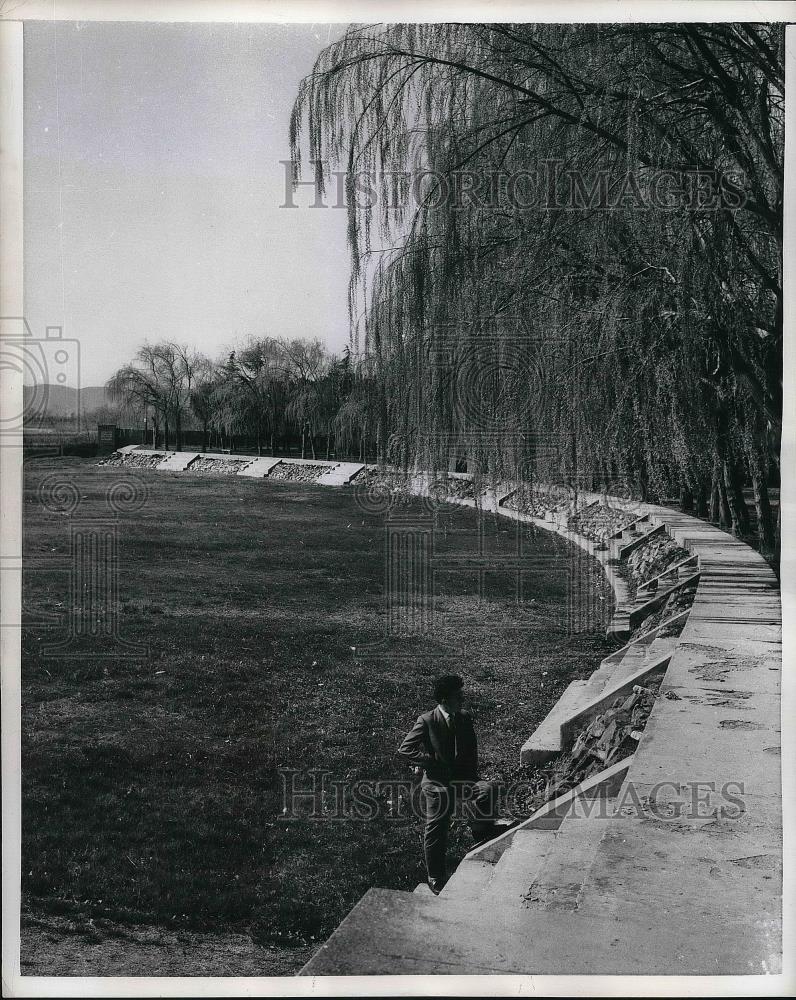 1957 Press Photo View Of Lido Di Passionano Lakeside Resort - nea38951 - Historic Images
