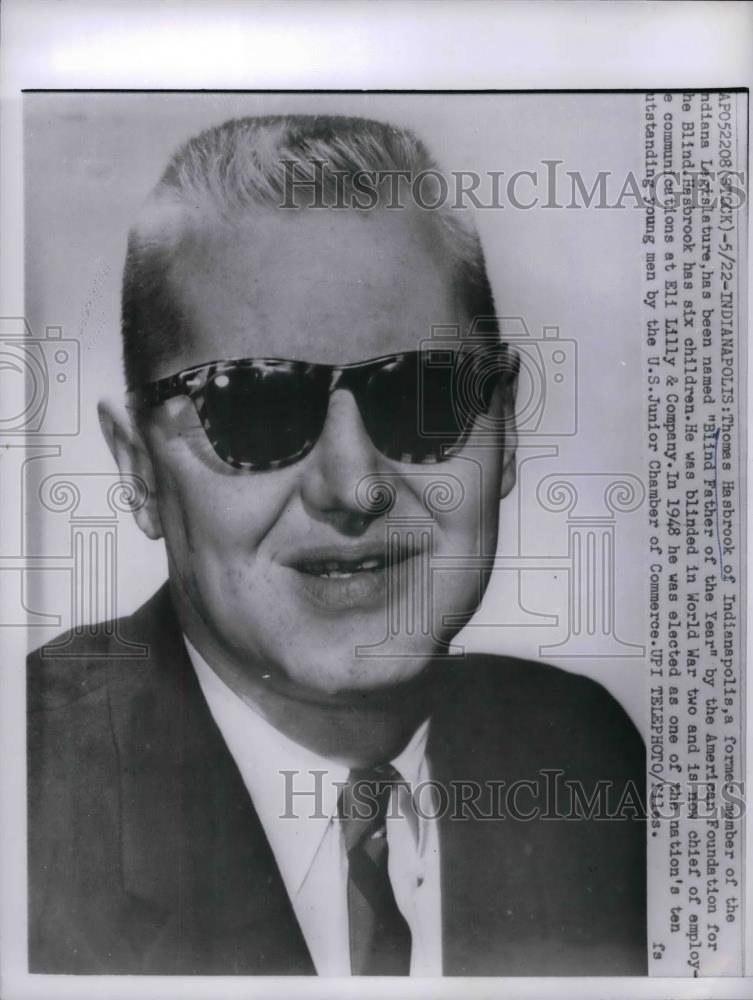 1961 Press Photo Thomas Hasbrook Voted "Blind Father of the Year" - nea32916 - Historic Images