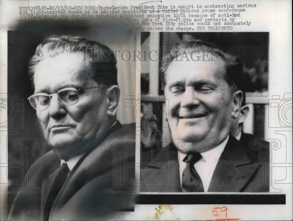 1963 Press Photo President Marshall Tito of Yugoslavia at the UN - nea37161 - Historic Images
