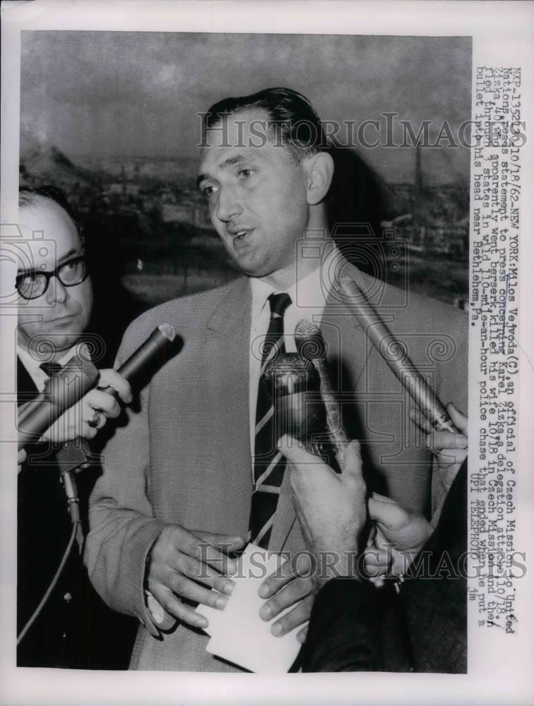 1962 Press Photo Official of Czech Mission to United Nations Milos Vejvoda - Historic Images