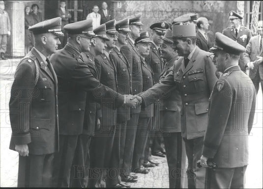 1966 Press Photo General Massu,France & General Franklin,Germany - Historic Images