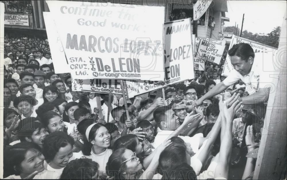 Press Photo President Ferdinand Marcos campaigning for re-election - Historic Images