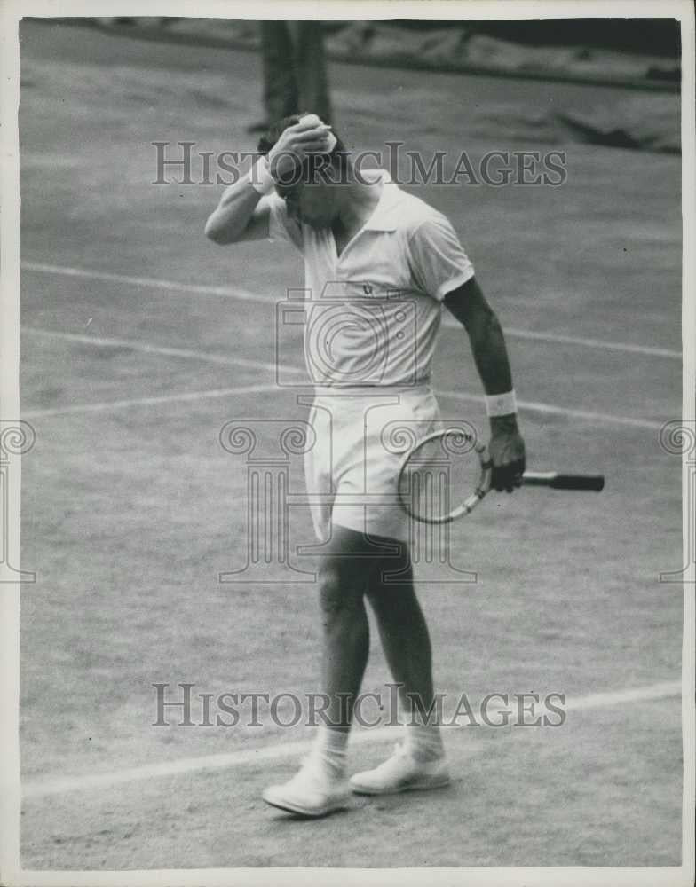 1953 Press Photo Mens Semi Finals Wimbledon Drobnyh Tennis Match - Historic Images