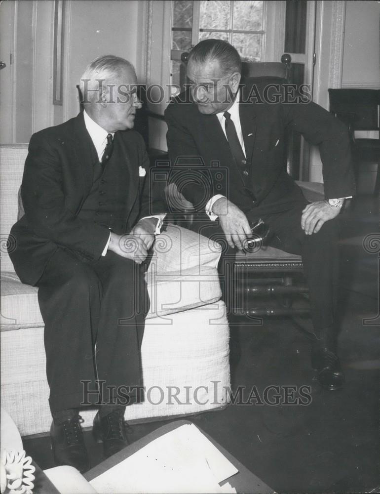 1965 Press Photo President Johnson British Foreign Minister Michael Stewart - Historic Images