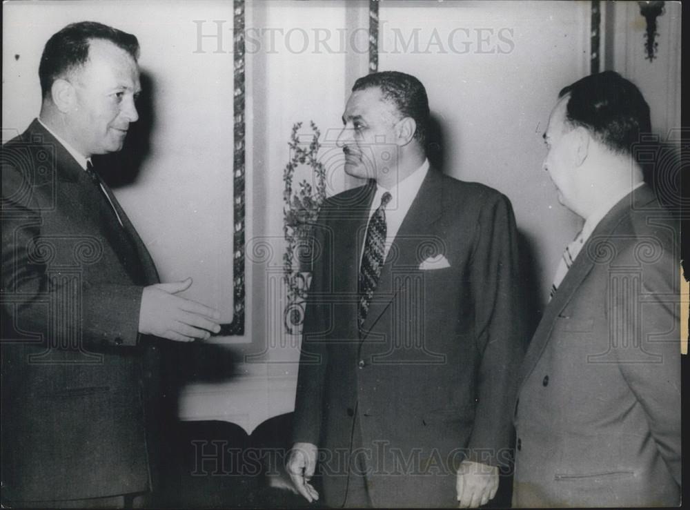 1957 Press Photo Vice President Yugoslavia Svetozar Vukmanovic Gamal Nasser - Historic Images