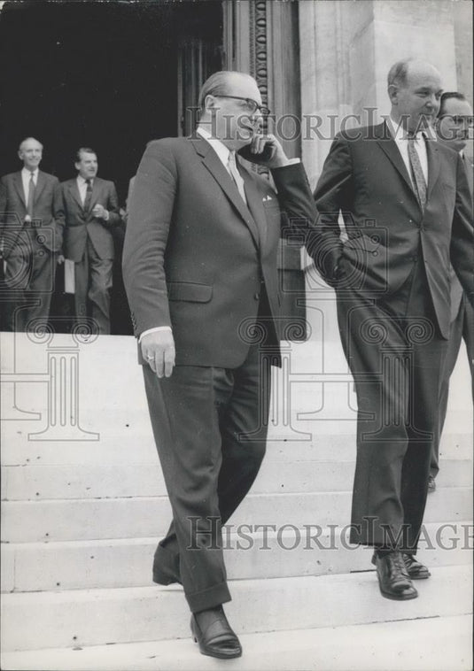 1961 Press Photo US Sec of State Dean Rusk & German Von Brentano - Historic Images