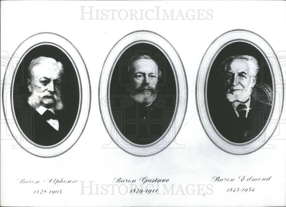 Press Photo Barons Alphonse, Guntave and Edmond Rothschilds, - Historic Images