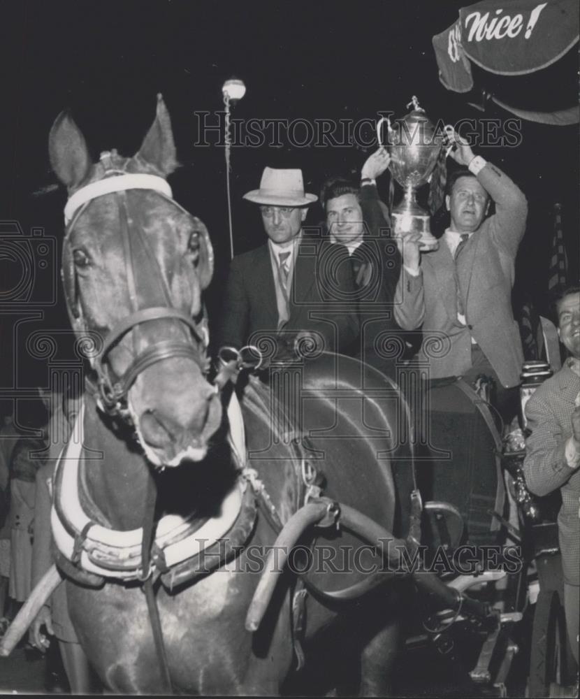 1954 Press Photo The Horse on a French Cabby - Historic Images