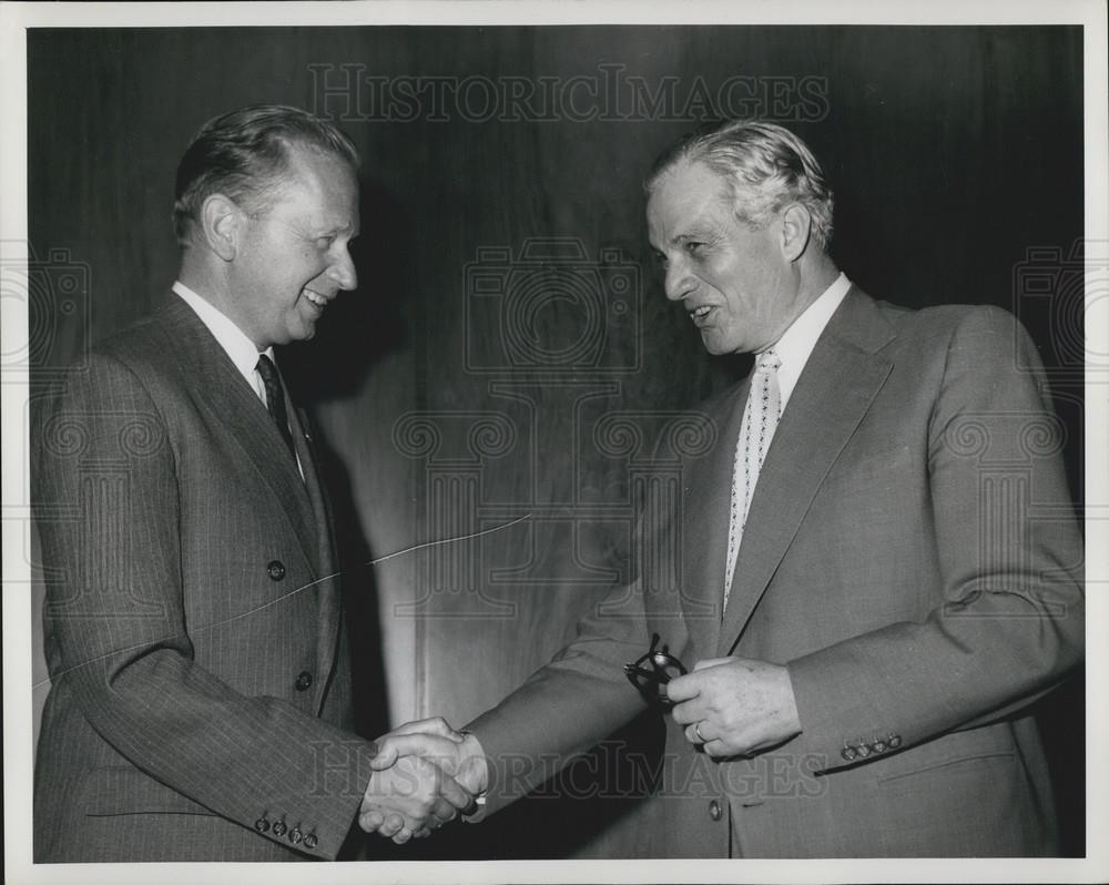 1958 Press Photo Secretary General Dag Hammarskjold and President Chamoun of Leb - Historic Images