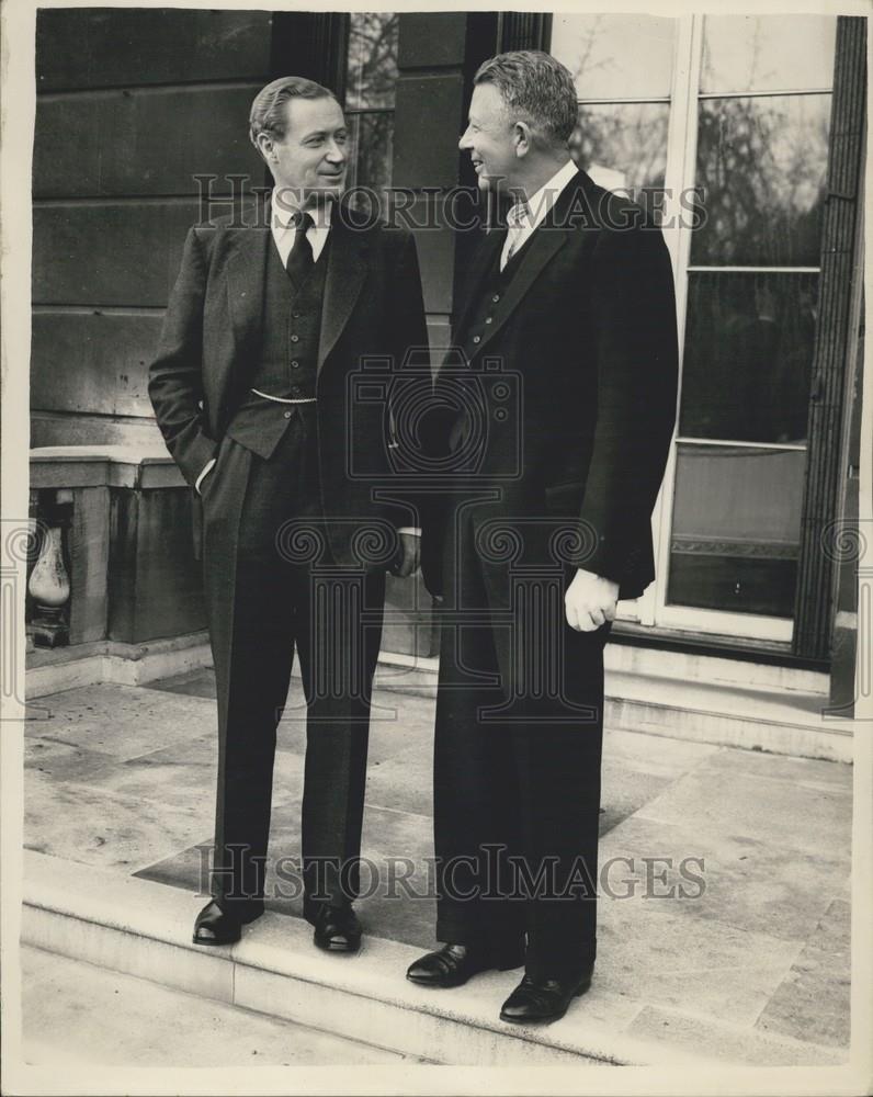 1957 Press Photo Neil McElroy, Duncan Sandys, Defense Secretary - Historic Images