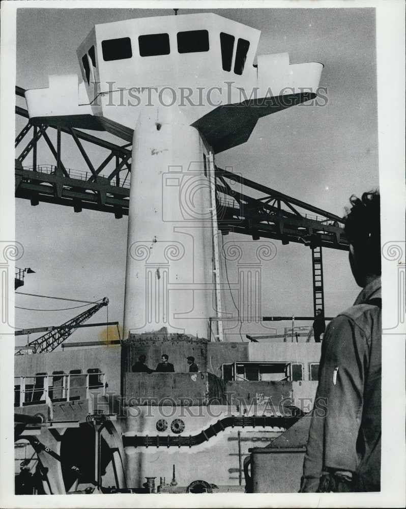 Press Photo Tanker ship Borgsten of Norway under construction - Historic Images