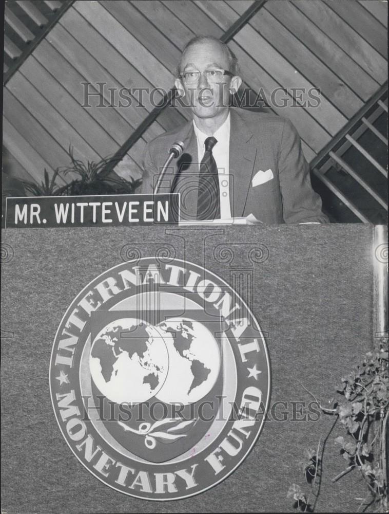 1973 Press Photo Johannes Witteveen, International Monetary Fund - Historic Images
