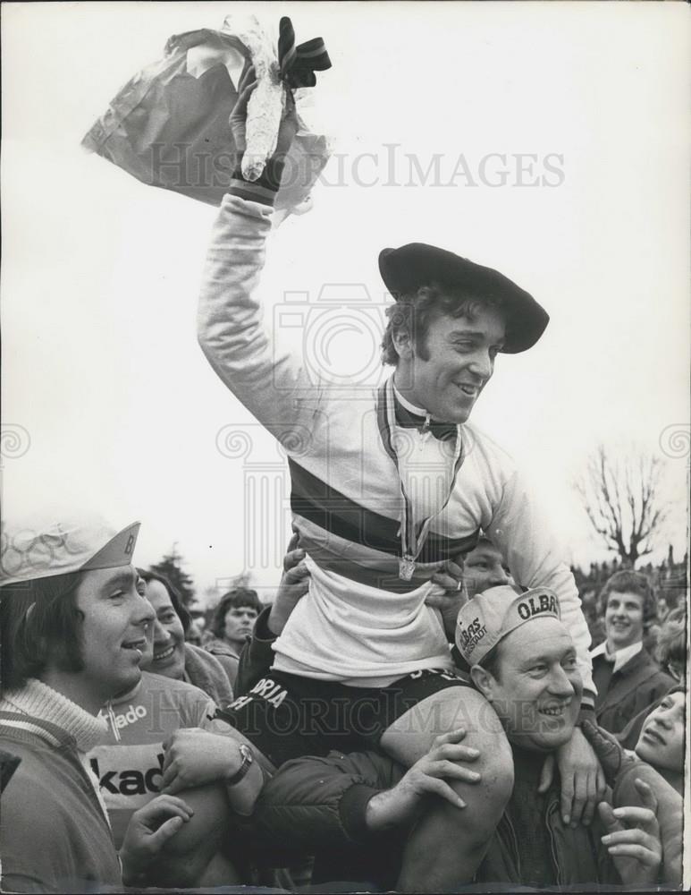 1973 Press Photo Peter Klaus Thaler Amateur Cycle Cross Championship Crystal - Historic Images