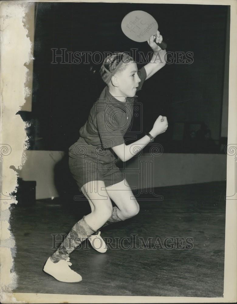 1953 Press Photo Erich Arndt Table Tennis Championship Wembley Junior Class - Historic Images