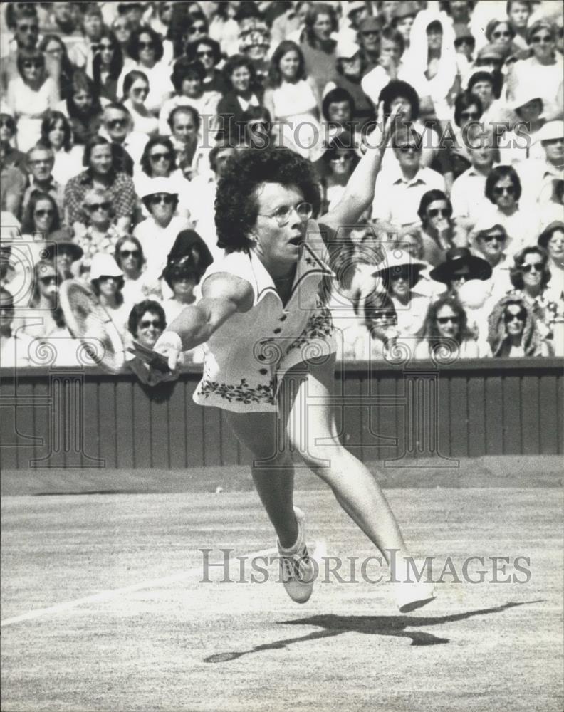 1973 Press Photo Mrs. Billie King Wimbledon Tennis Championships - Historic Images