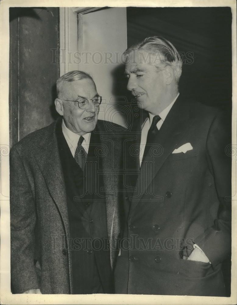 1956 Press Photo US Secretary of State Attends "Suez Meeting" - Historic Images