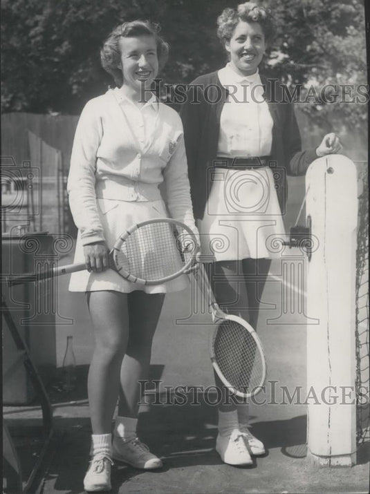 Press Photo Maureen Connolly & Belgian Mlle Mercellis - Historic Images