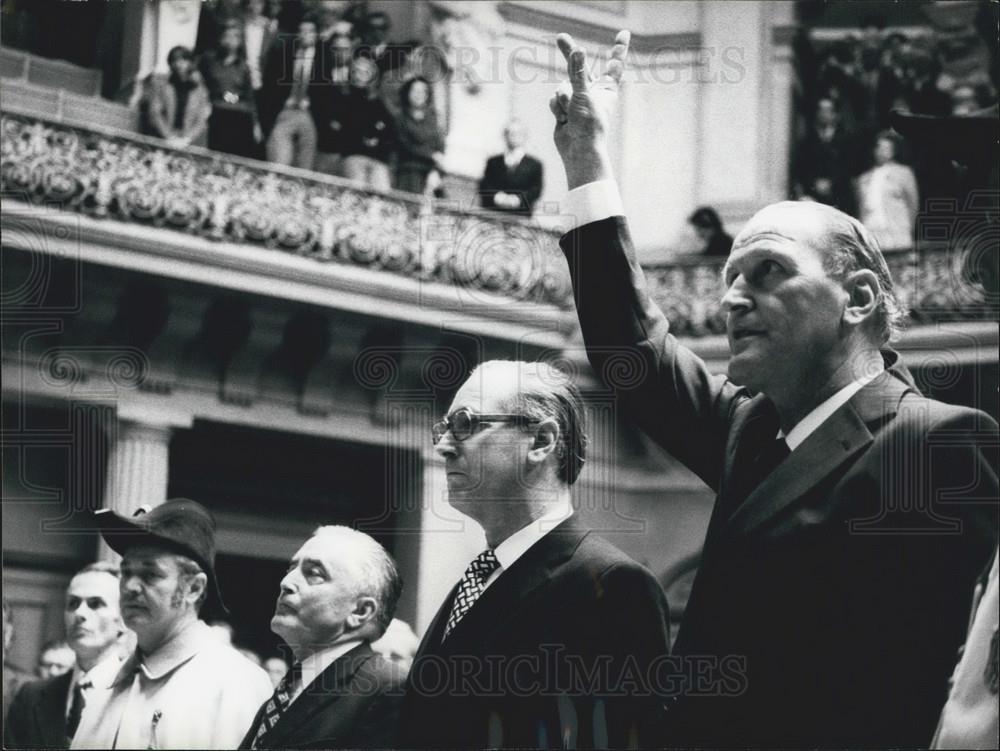 1973 Press Photo Three new Swiss ministers taking the Oath of office - Historic Images