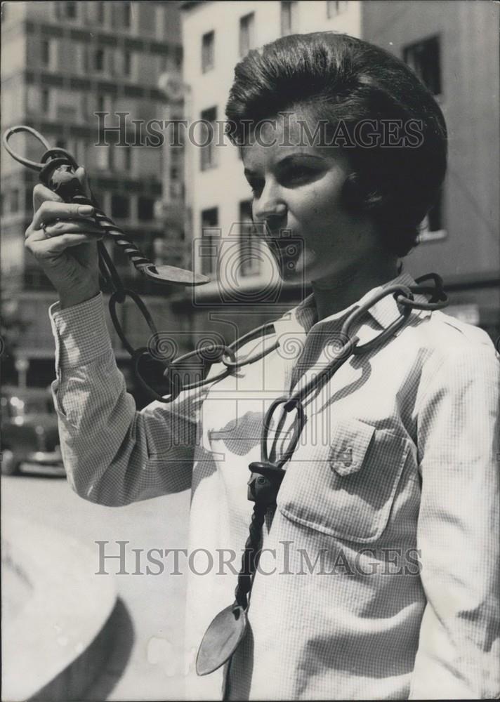 1964 Press Photo The Spoons are Part of an Exhibition of African Cutlery - Historic Images