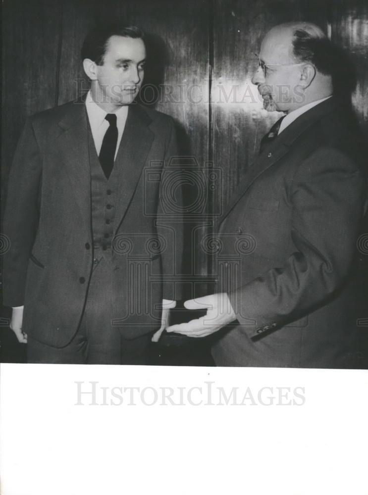 1958 Press Photo Zentral Committee, ZED Walter Ulbricht, Reporter Robin Smyth - Historic Images