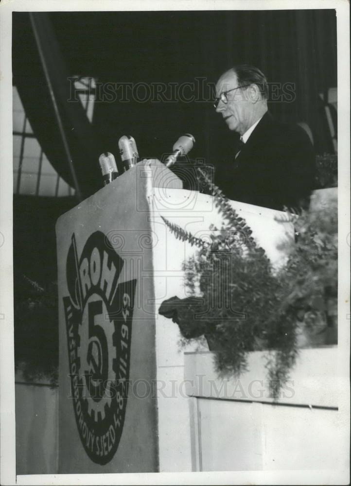 Press Photo Antenin Zapotocky ,Czechoslovak Prime Minister - Historic Images