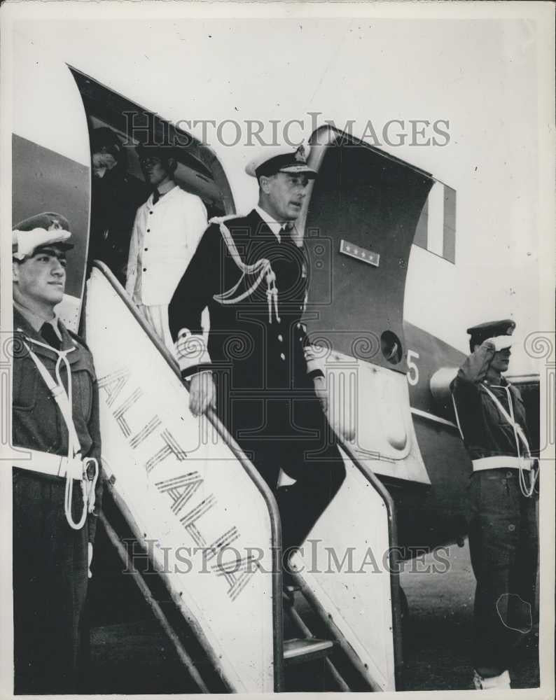 1952 Press Photo Lord & Lady Lady Mountbatten arrive in Rome - Historic Images