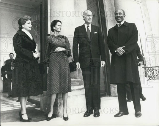 1981 Press Photo President Giscard D'Estaing & Pres Sadat - Historic Images