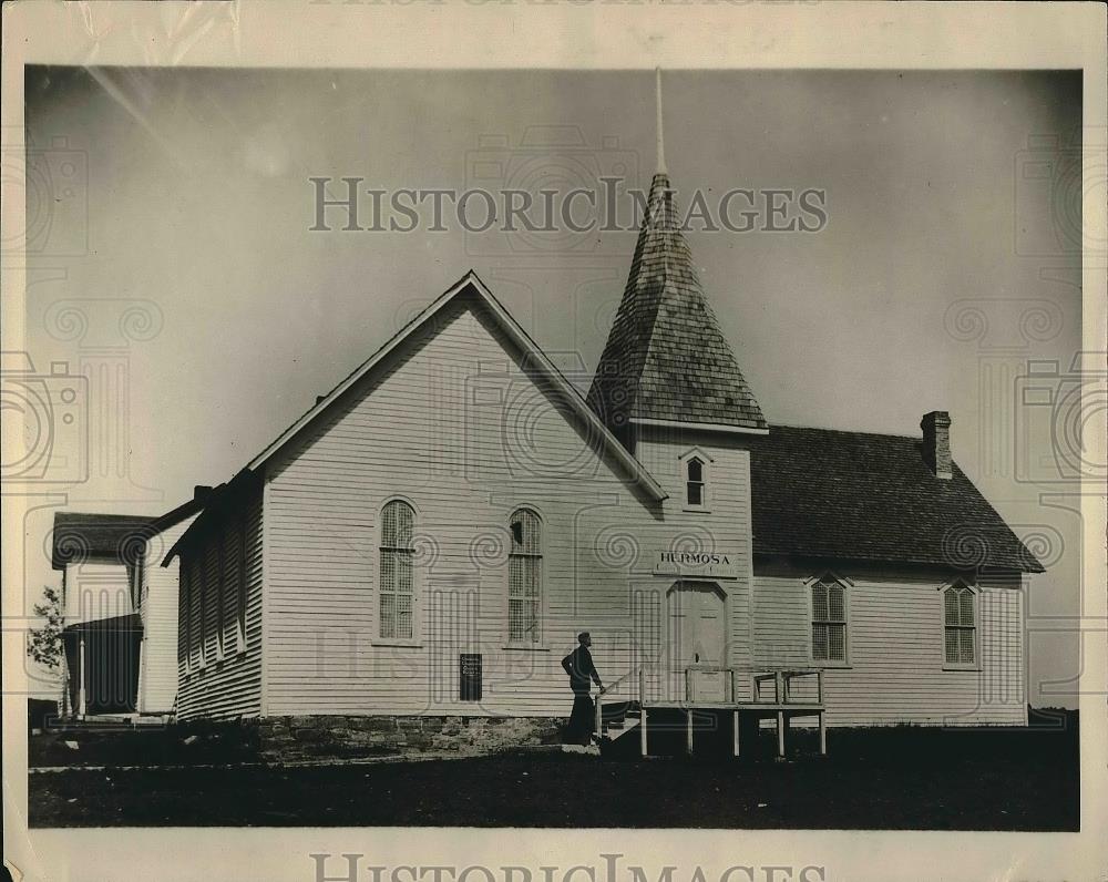 1927 Press Photo Church at Hermosa South Dakota, Pres. Coolidge Attends - Historic Images