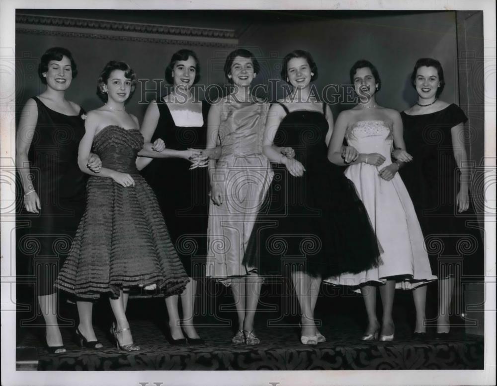 1956 Press Photo Hostesses For Mask &amp; Wig Club - nea31728 - Historic Images