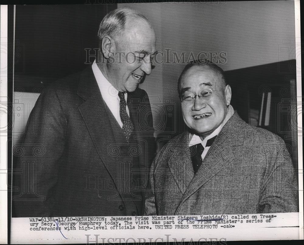 1954 Press Photo Japanese Prime Minister Shigeru Yoshida - nea48803 - Historic Images