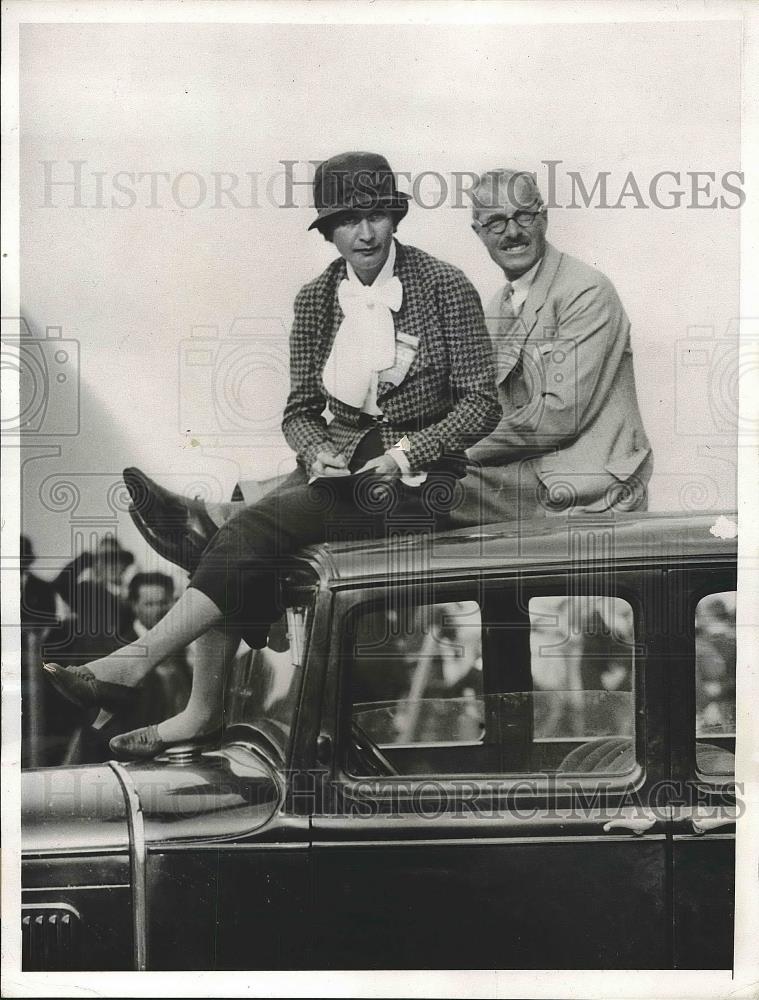 1933 Press Photo Lucy Pmeroy Deans &amp; SA Warner Baltazzi at N.C. horseshow - Historic Images