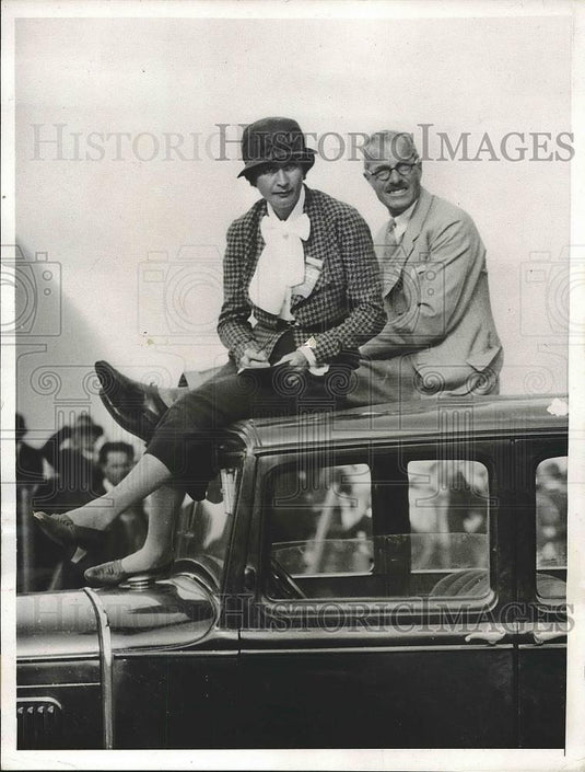 1933 Press Photo Lucy Pmeroy Deans & SA Warner Baltazzi at N.C. horseshow - Historic Images