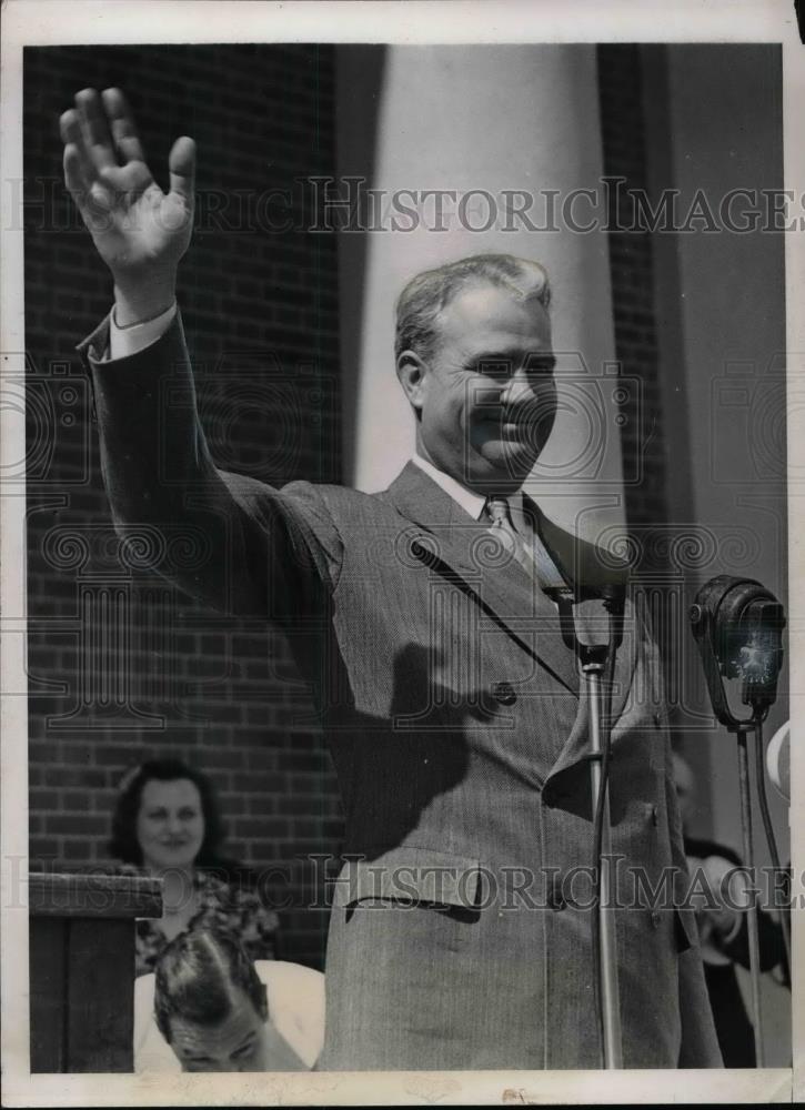 1939 Press Photo Ohio Gov John Bricker Speaks At Ohio Building Dedication - Historic Images